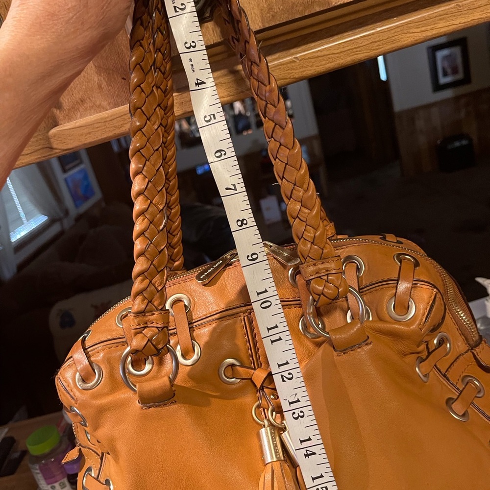 Michael Kors Astor Braided Tasseled Satchel Shoulder Bag - Picture 5 of 14